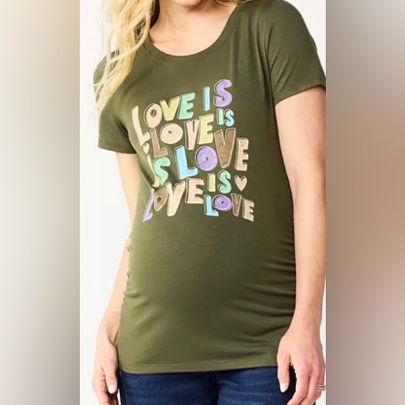 NWT Sonoma Maternity Love Is Short Sleeve T-Shirt Large - Picture 1 of 6